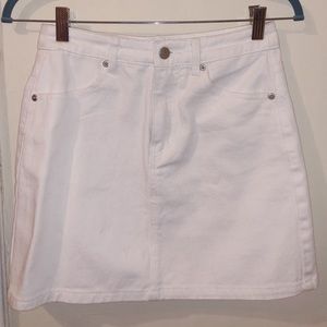 NEVER WORN white jean skirt